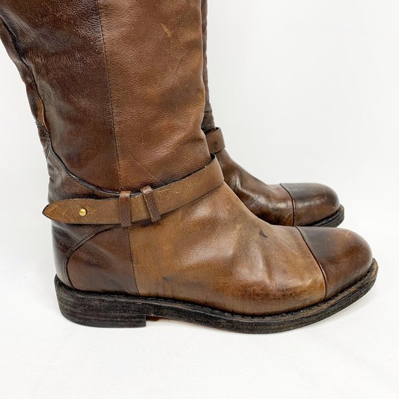 RAG & BONE Abbey Riding Boot Dark Brown Distressed - Picture 2 of 8